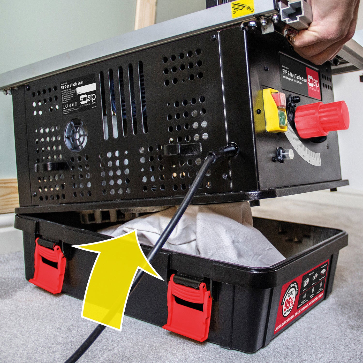 SIP 01513 2-in-1 Table Saw with Integrated Dust Extractor