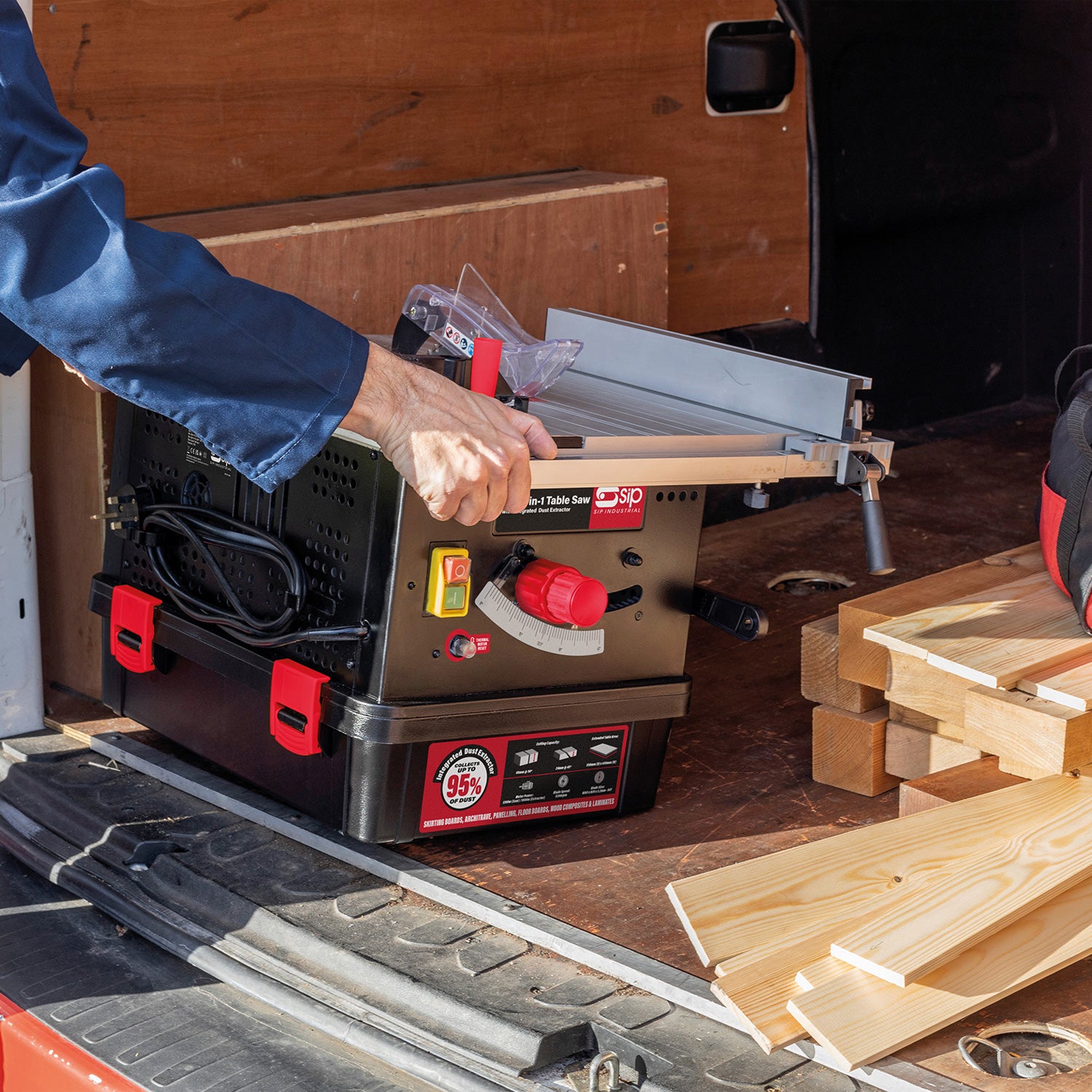 SIP 01513 2-in-1 Table Saw with Integrated Dust Extractor