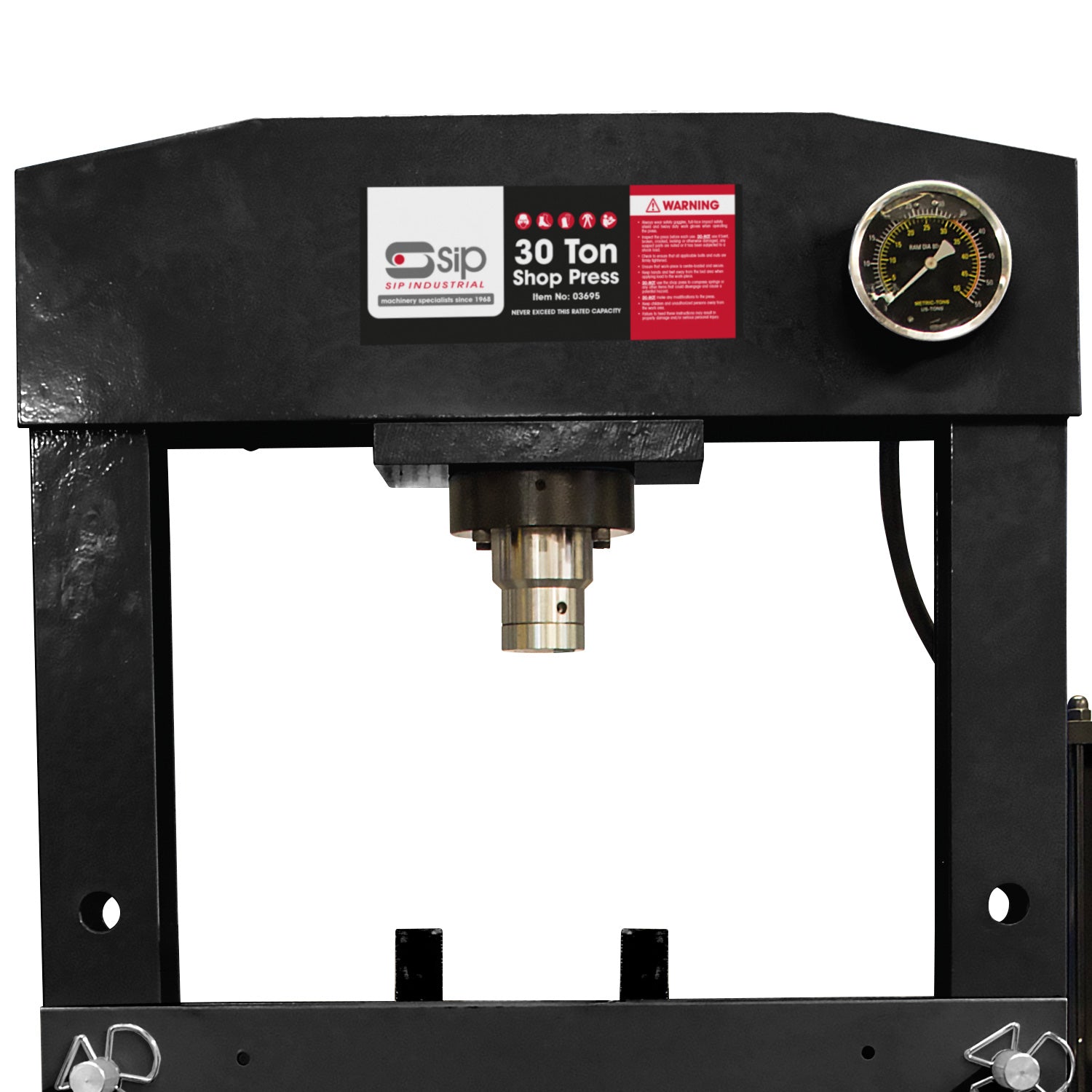 SIP 03695 30 Ton Shop Press (Manual/Pneumatic)
