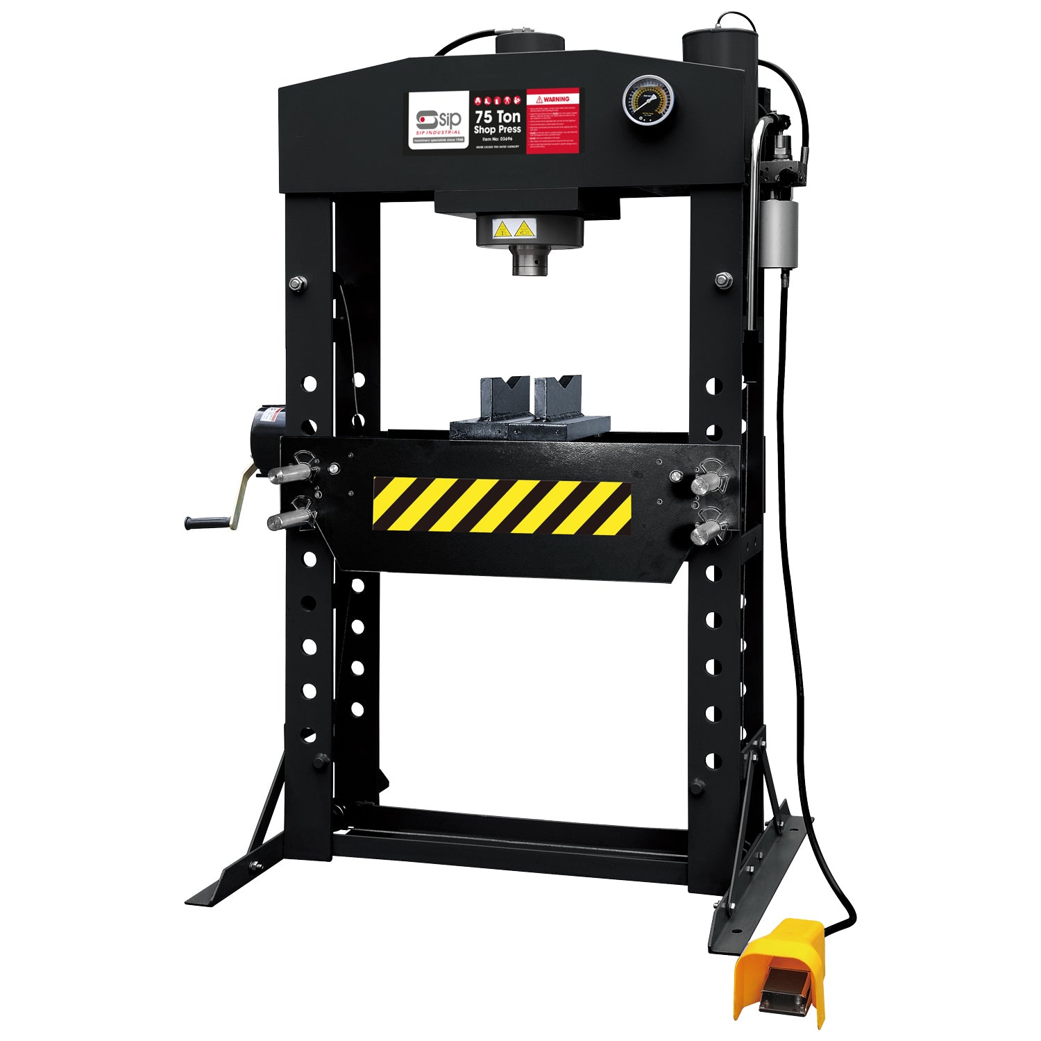 SIP 03696 75 Ton Shop Press (Pneumatic/Manual)
