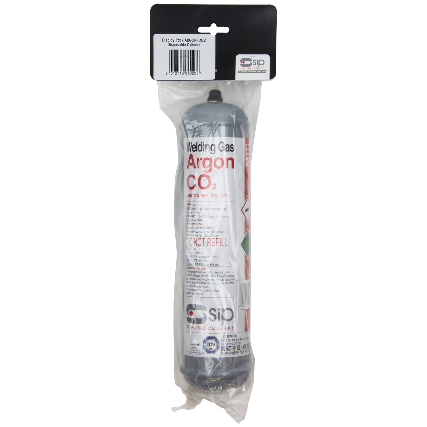 SIP 04020 390g Argon/CO2 Disposable Gas Bottle