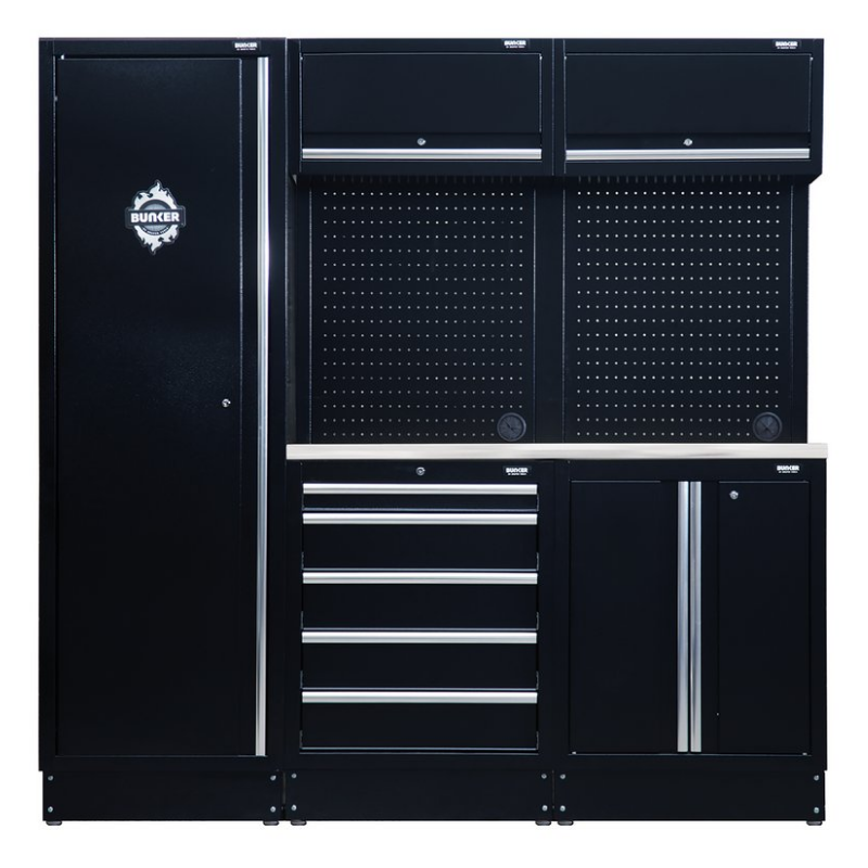 BUNKER 04503 Modular Storage Combo with Stainless Steel Worktop (11 Piece)