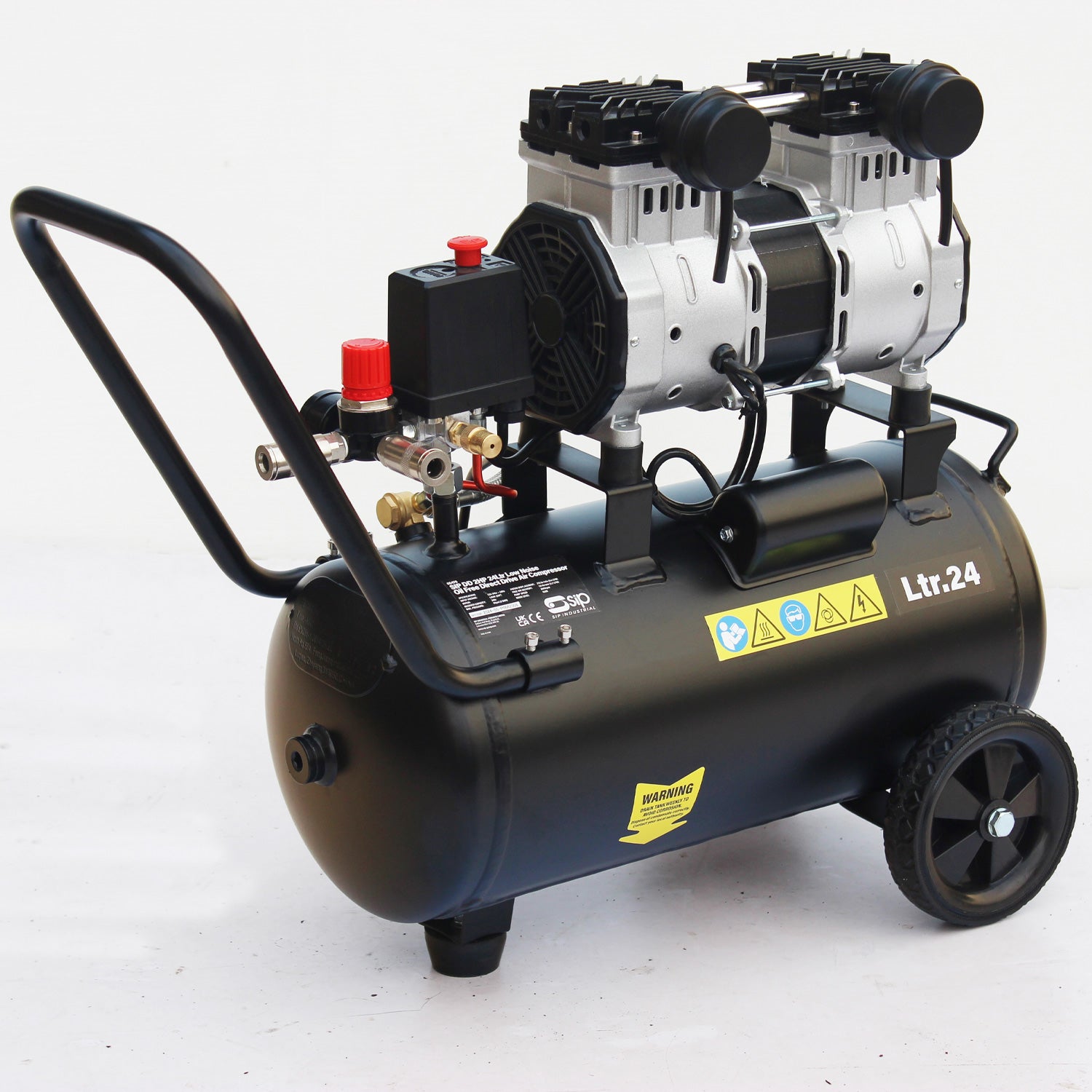 SIP 05478 DD 2hp 24ltr Low Noise Oil-Free Direct Drive Compressor