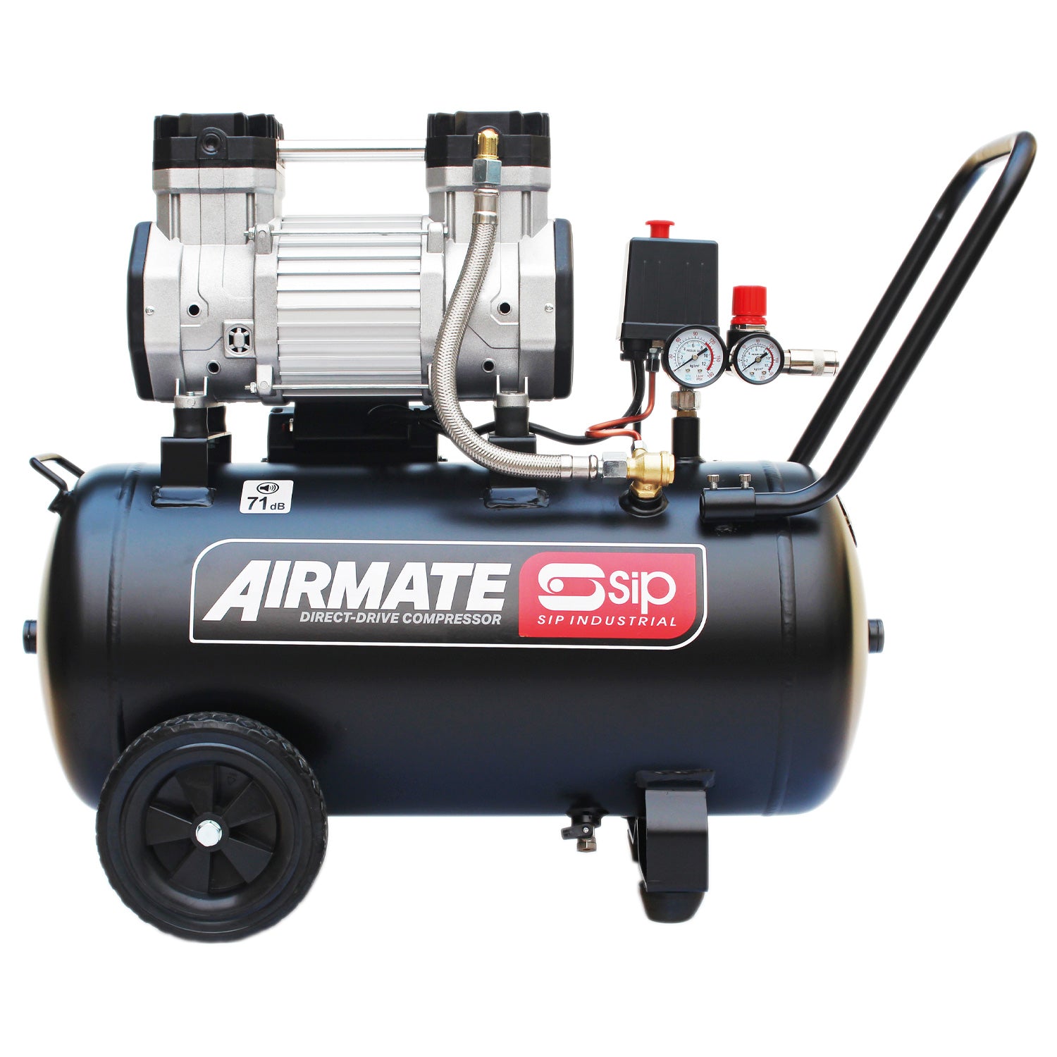 SIP 05480 DD 3hp 50ltr Low Noise Oil-Free Direct Drive Compressor