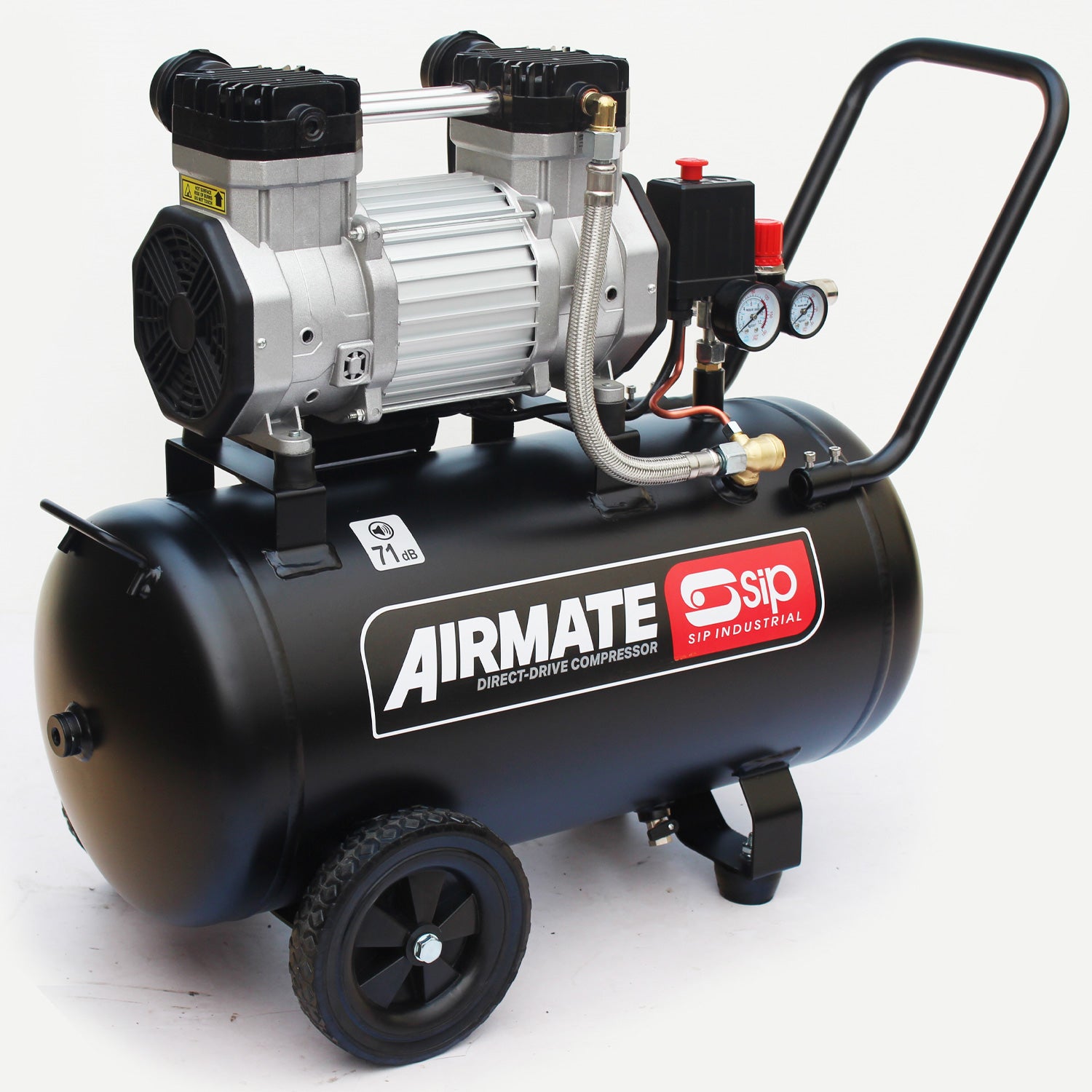 SIP 05480 DD 3hp 50ltr Low Noise Oil-Free Direct Drive Compressor