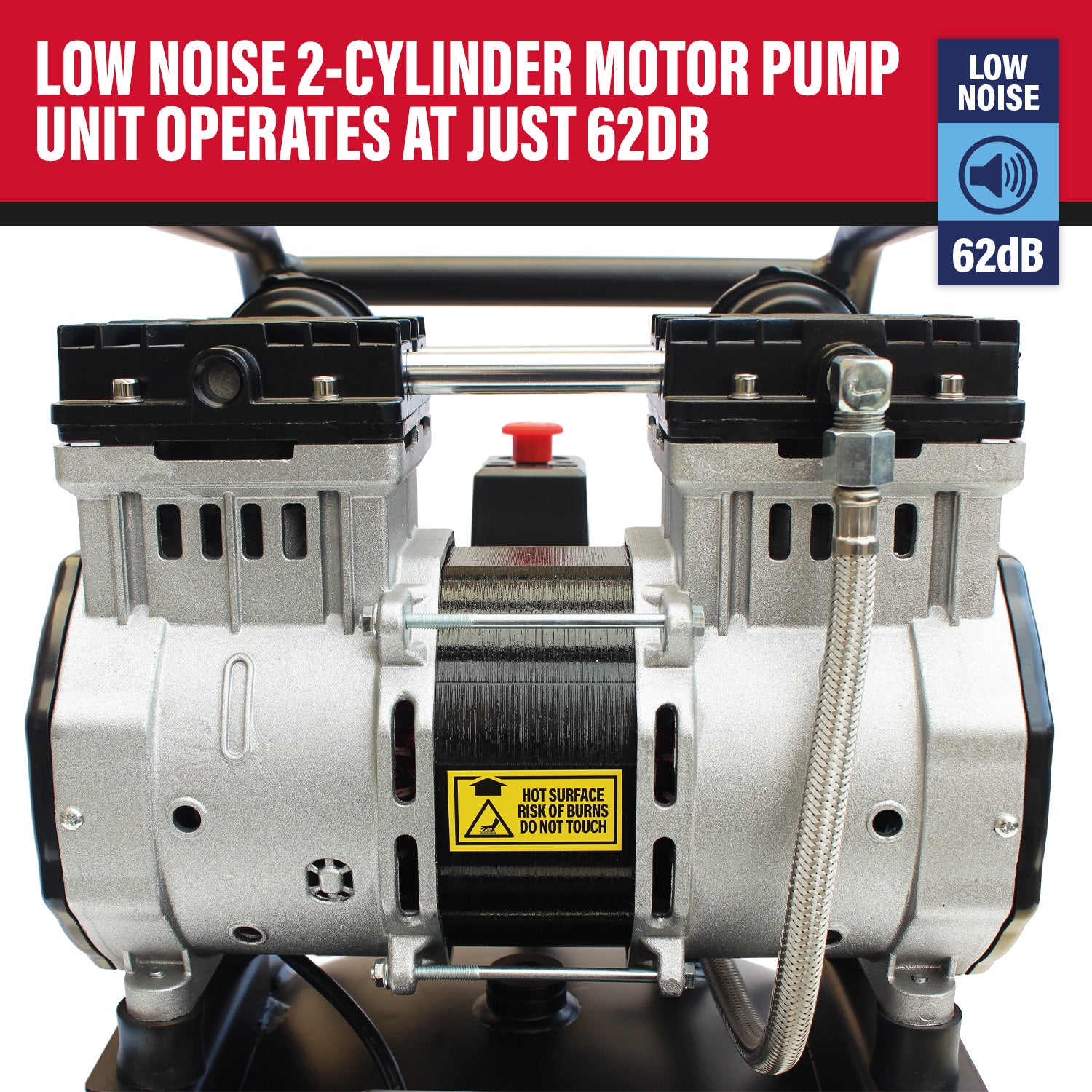 SIP 05483 DD 2hp 50ltr Low Noise Oil-Free Vertical Direct Drive Compressor