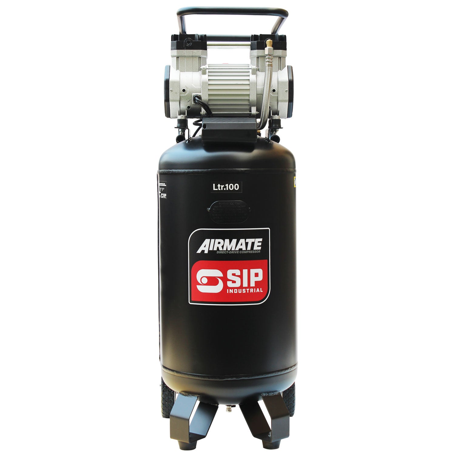 SIP 05484 DD 3hp 100ltr Low Noise Oil-Free Vertical Direct Drive Compressor