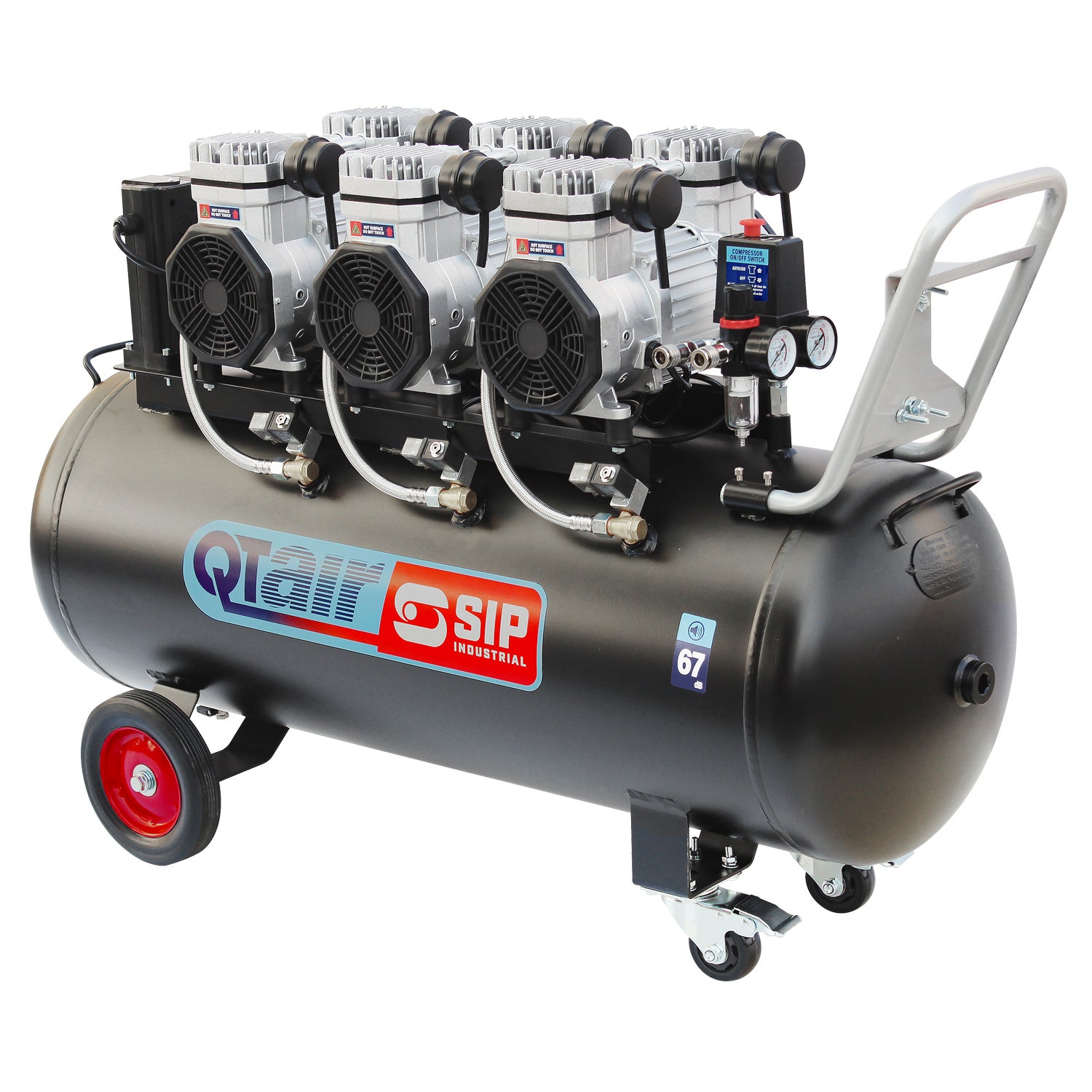 SIP QT AIR DD 4.5hp 150ltr Ultra Low Noise Compressor & Hose Reel Package