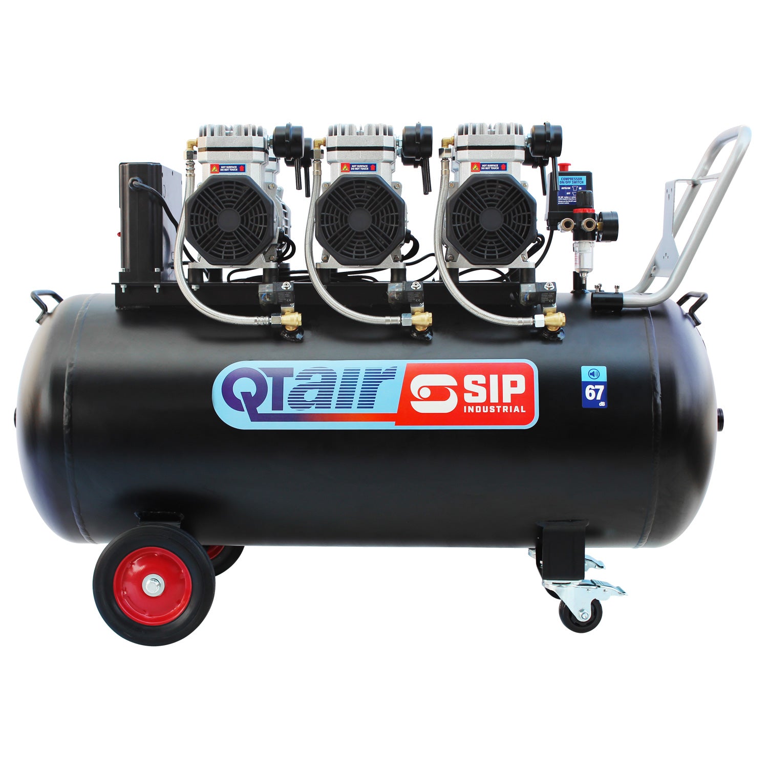 SIP 05498AHR15 QT AIR DD 4.5hp 200ltr Ultra Low Noise Compressor & Hose Reel Package