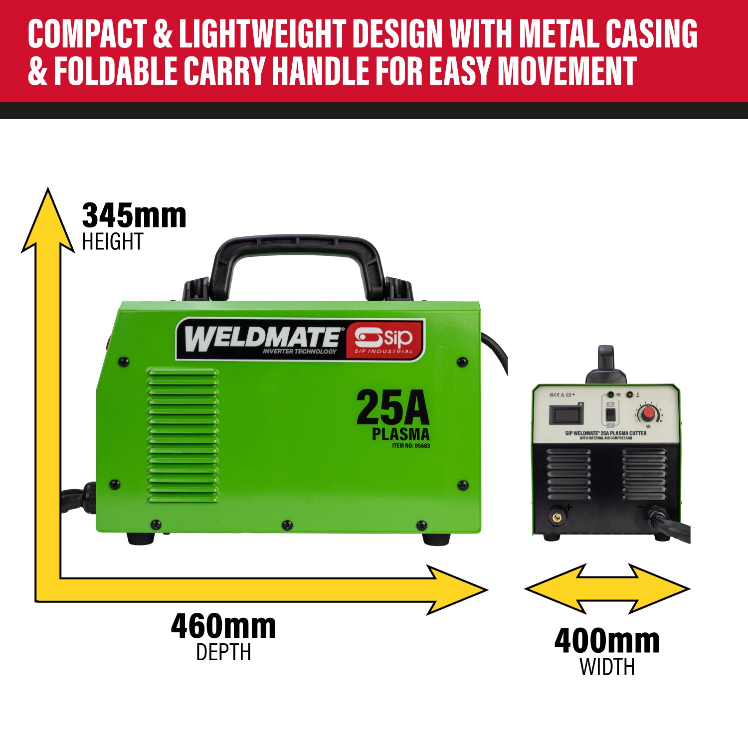 SIP 05683 WELDMATE® 25A Inverter Plasma Cutter with Internal Compressor