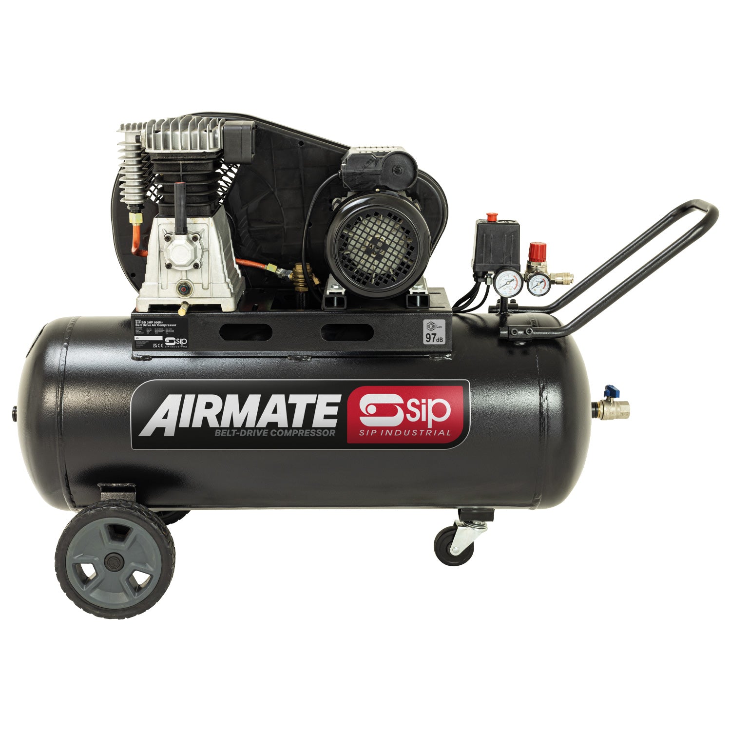 SIP 06458 BD 3hp 100ltr Belt Drive Compressor