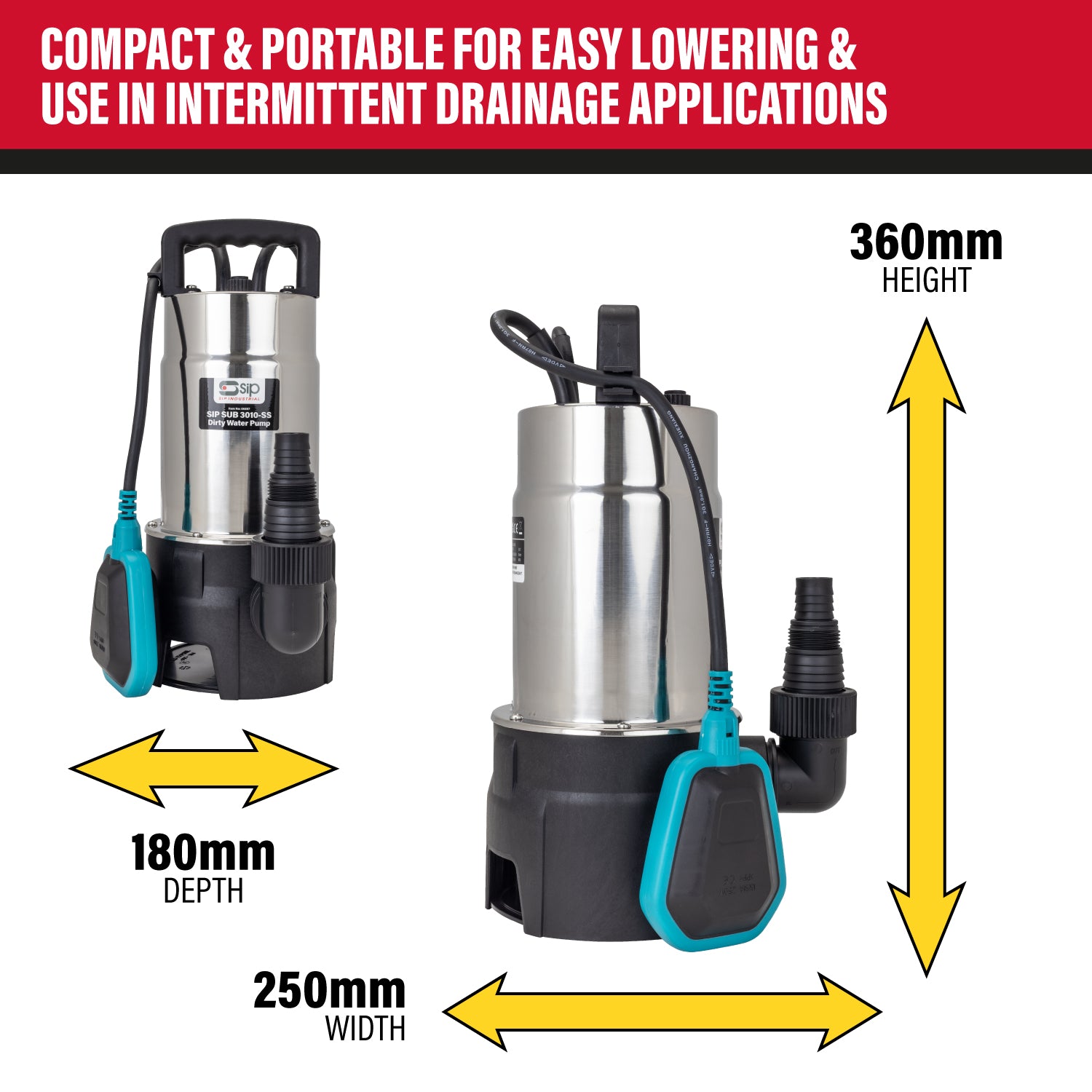 SIP 06897 SUB 3010-SS Heavy-Duty Dirty Water Pump