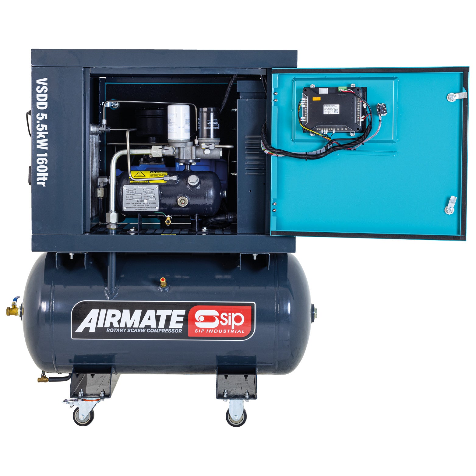 SIP 08257 VSDD 5.5kW 8bar 160ltr 230v Rotary Screw Compressor