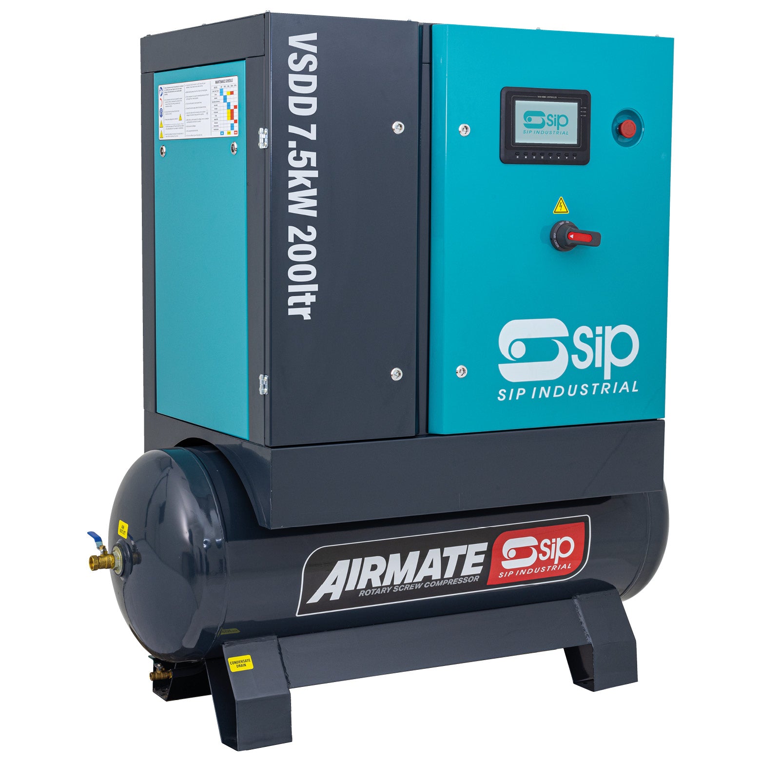 SIP 08259 VSDD 7.5kW 8bar 200ltr 400v Rotary Screw Compressor