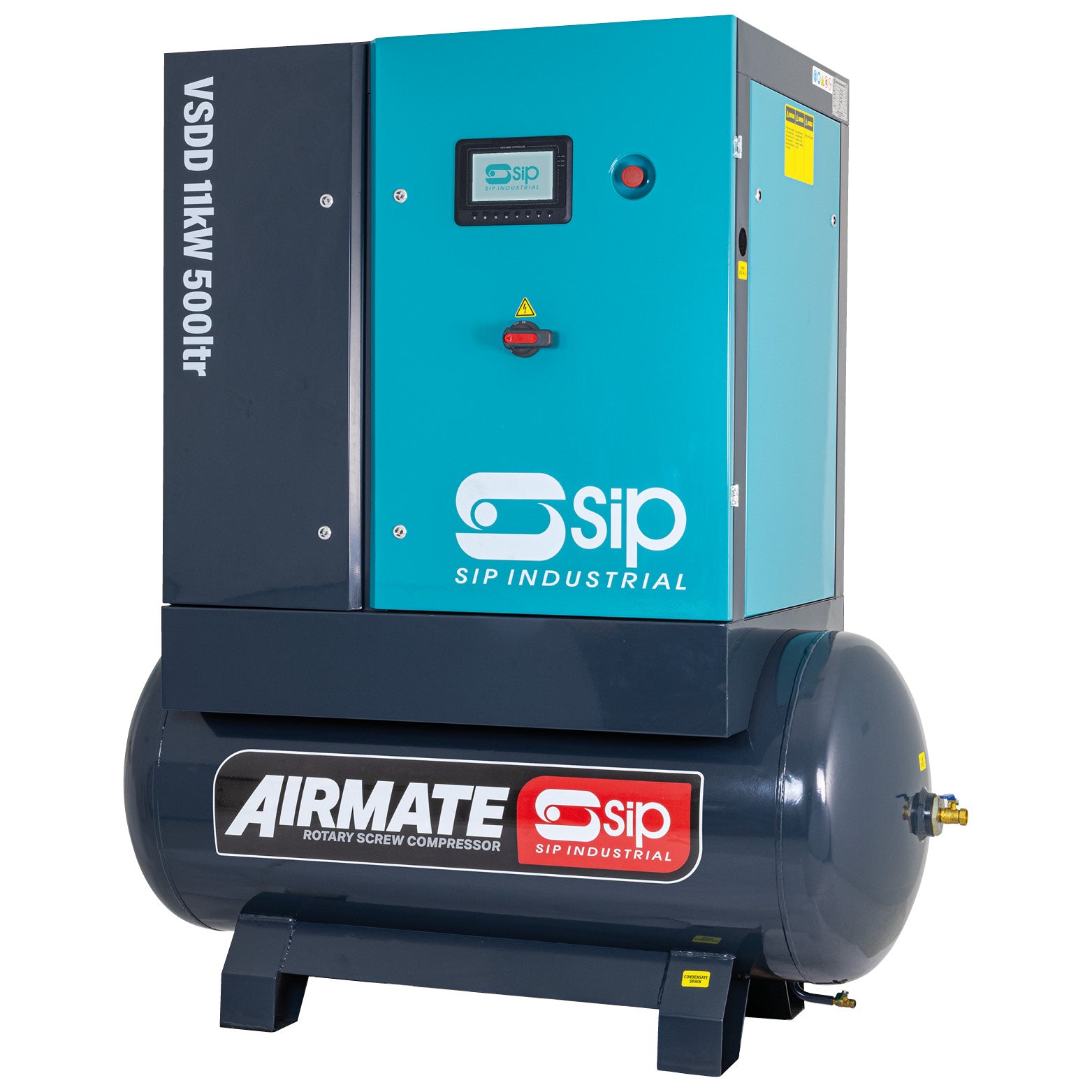 SIP 08265 VSDD 11kW 10bar 500ltr 400v Rotary Screw Compressor