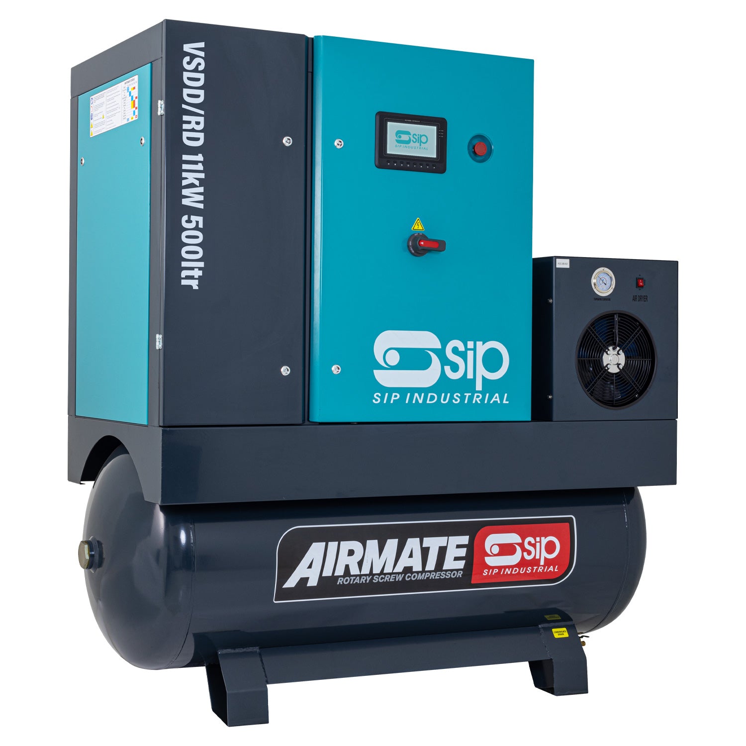 SIP 08266 VSDD/RD 11kW 8bar 500ltr 400v Rotary Screw Compressor with Dryer