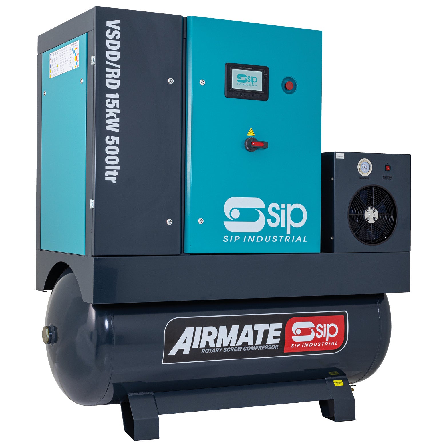 SIP 08274 VSDD/RDF 15kW 8bar 500ltr Rotary Screw Compressor with Dryer & Filter