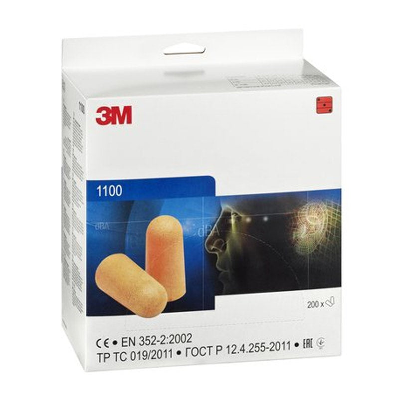 3M 1100 Foam Ear Plugs 37dB - Box of 200