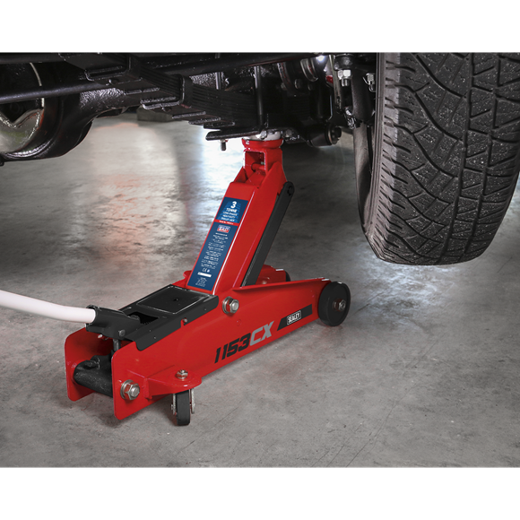 Sealey 1153CX Trolley Jack 3tonne Long Chassis Heavy-Duty