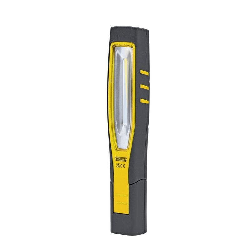 Draper 11767 COB/SMD LED Rechargeable Inspection Lamp, 10W, 1,000 Lumens, Yellow