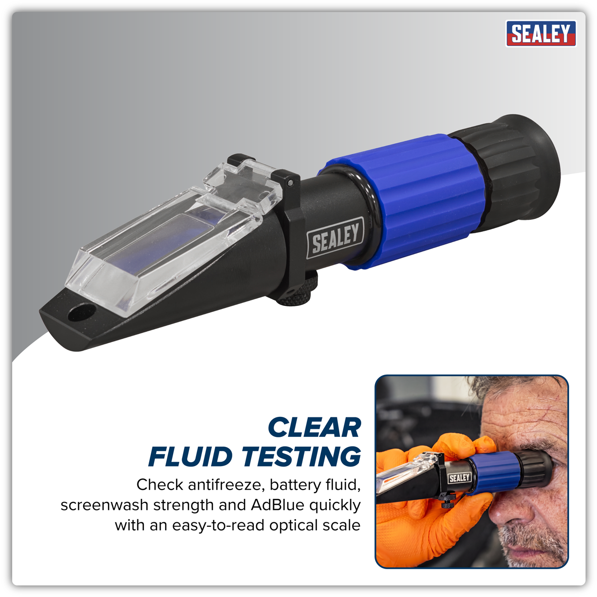 Sealey VS0052 Refractometer Antifreeze/Battery Fluid/Screenwash/AdBlue®