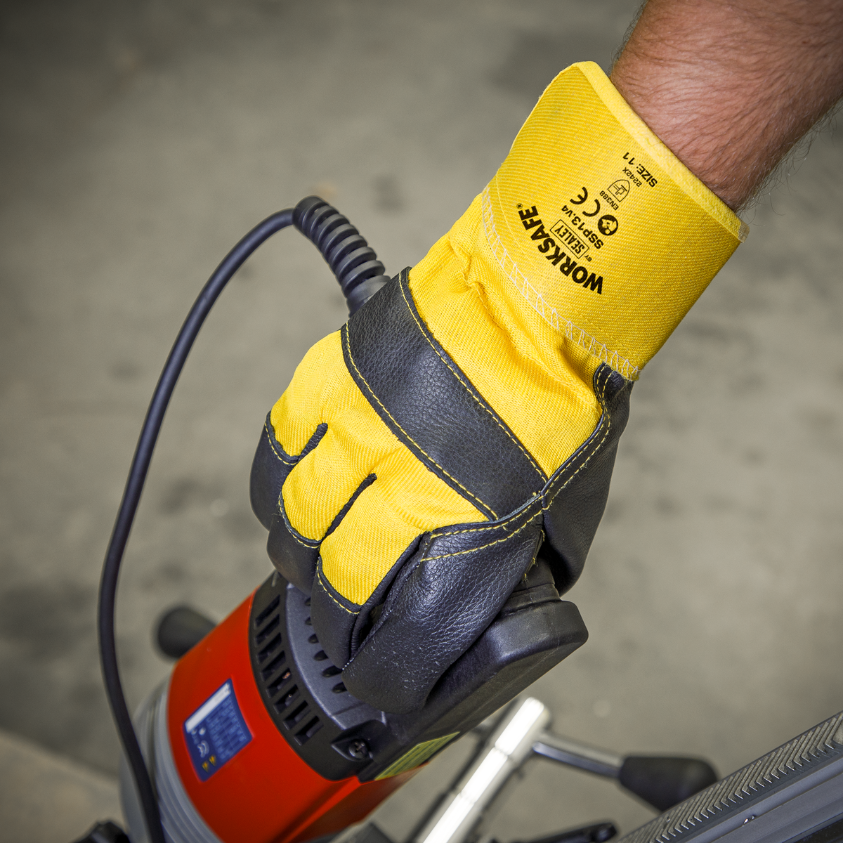 Sealey SSP13 Worksafe® Rigger's Gloves with Hide Palm - Pair