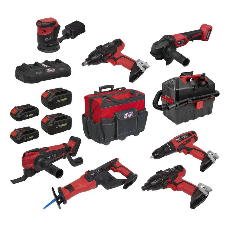 Sealey CP20VCOMBO4 SV20 Series 8 x 20V Cordless Tool Combo - 4 Batteries