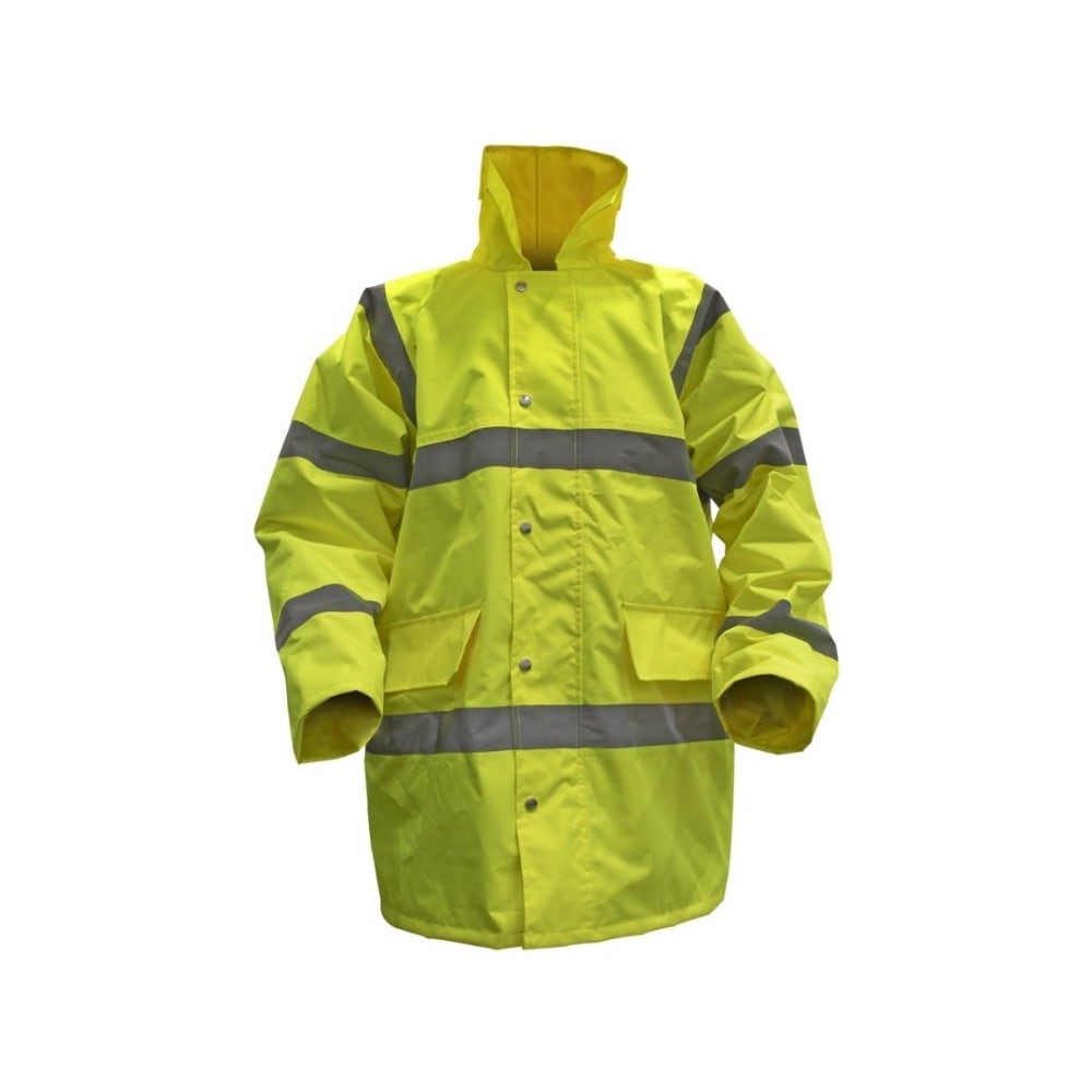 Sealey 806XXL Hi-Vis Yellow Motorway Jacket with Quilted Lining - XX-Large