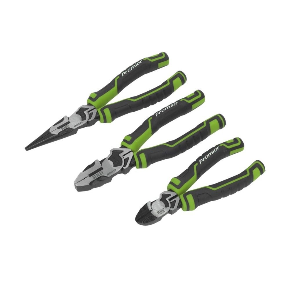 Sealey AK8376HV Pliers Set 3pc High Leverage - Hi-Vis Green