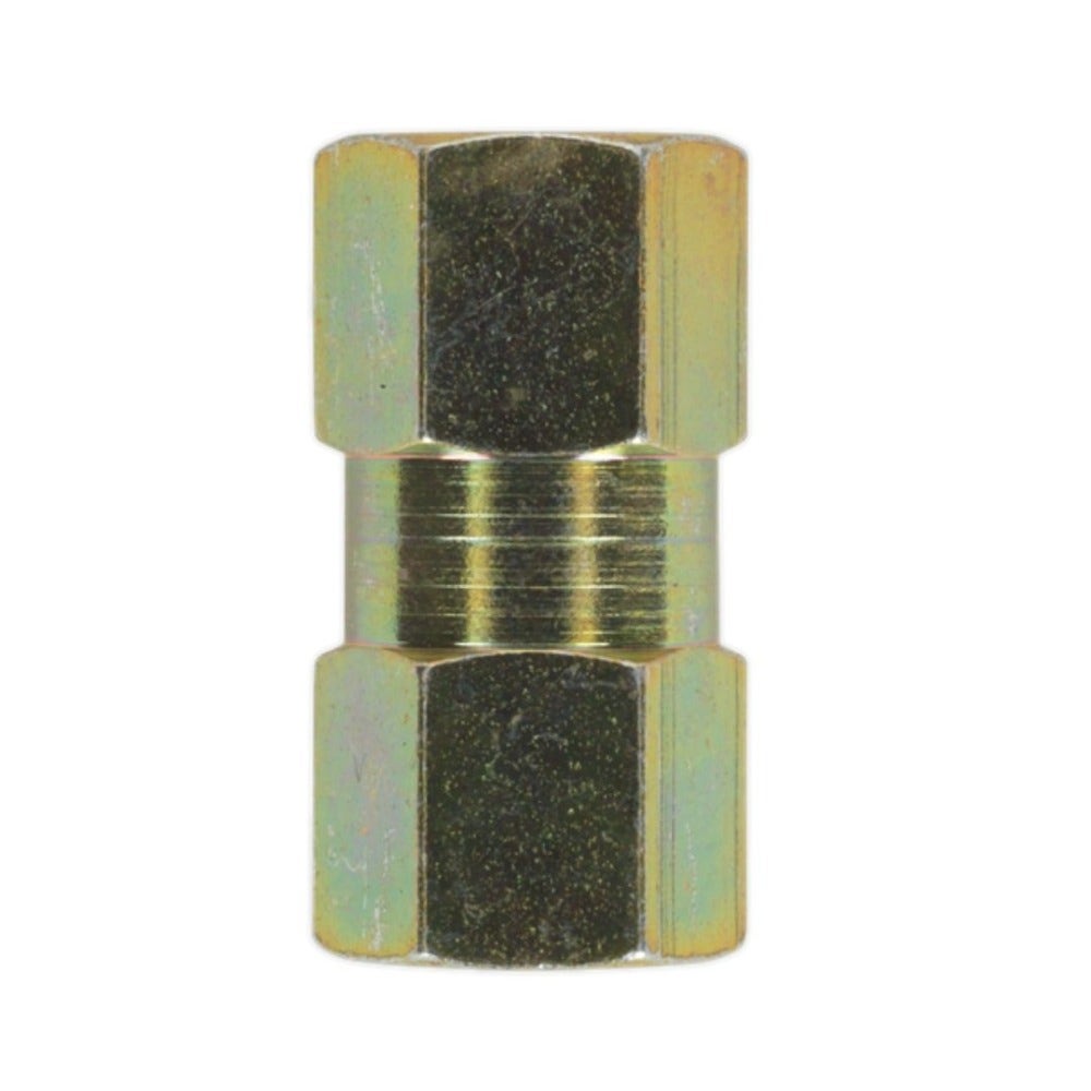 Sealey BC10100F Brake Tube Connector M10 x 1mm Female to Female Pack of 10