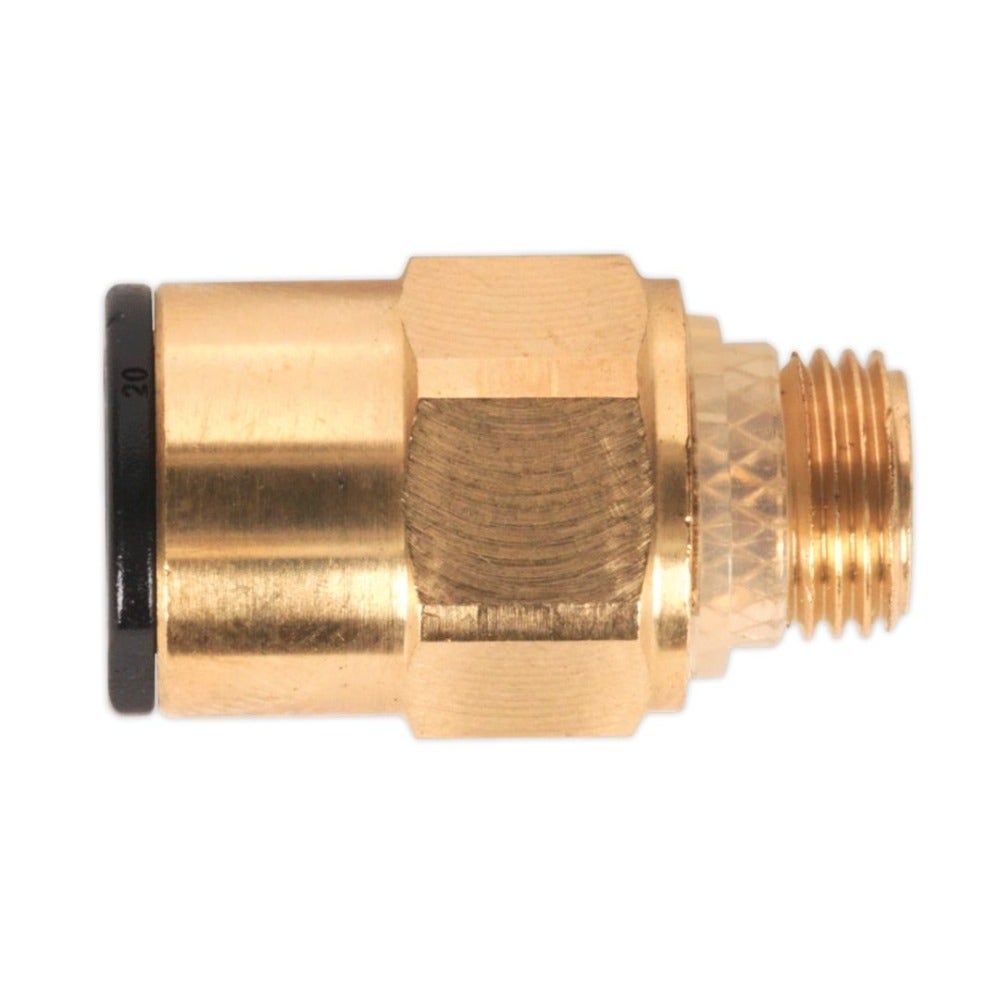 Sealey JGBC818 Brass SuperThread Straight Adaptor 8mm x 1/8"BSP Pack of 2 (John Guest Speedfit® - RM010811)