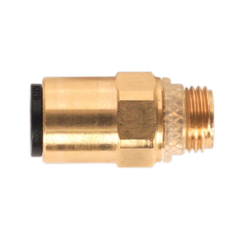 Sealey JGBC618 Brass SuperThread Straight Adaptor 6mm x 1/8"BSP Pack of 2 (John Guest Speedfit® - RM010611)