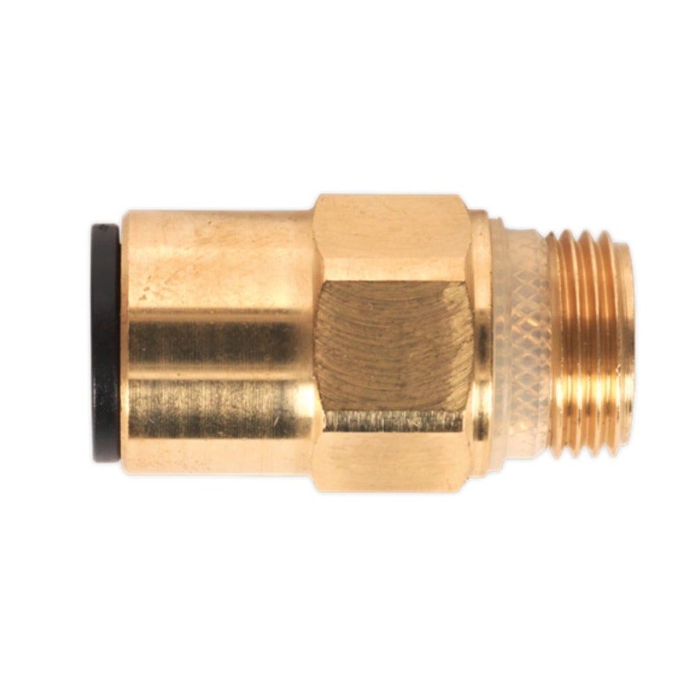 Sealey JGBC1238 Brass SuperThread Straight Adaptor 12mm x 3/8"BSP Pack of 2 (John Guest Speedfit® - RM011213)