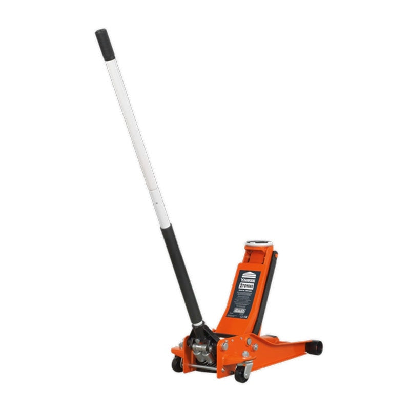 Sealey 2001LEOR Low Profile Trolley Jack with Rocket Lift 2.25 Tonne - Orange