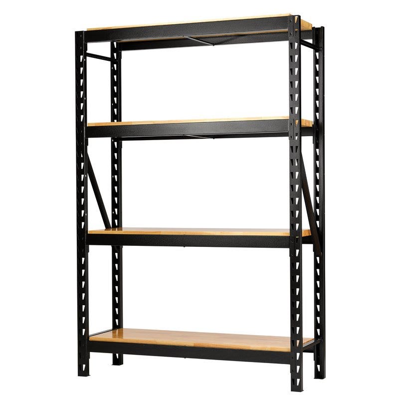 BUNKER 27976 18 Piece Modular 4 Tier Racking with Hardwood Shelving, 1500mm