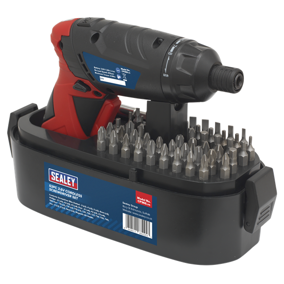Sealey CP36S Cordless Screwdriver Set 53pc 3.6V Lithium-ion