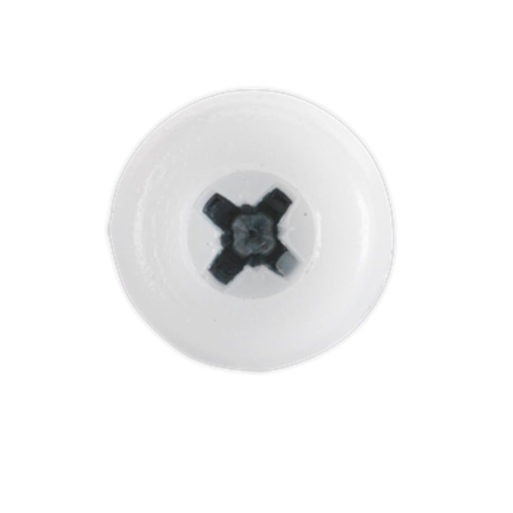Sealey PTNP5 Numberplate Screw Plastic Enclosed Head 4.8 x 24mm White Pack of 50