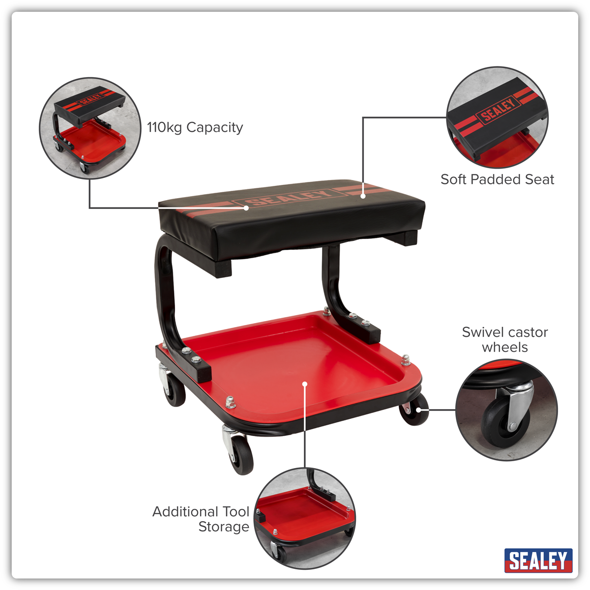 Sealey SCR9 Mechanic's Utility Seat