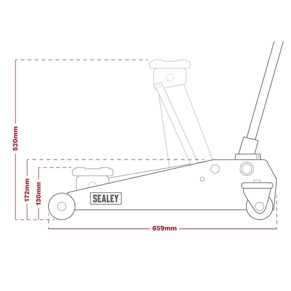Sealey 3000CXDCOMBO1 Trolley Jack 3t & Axle Stands (Pair) 3t per Stand Combo