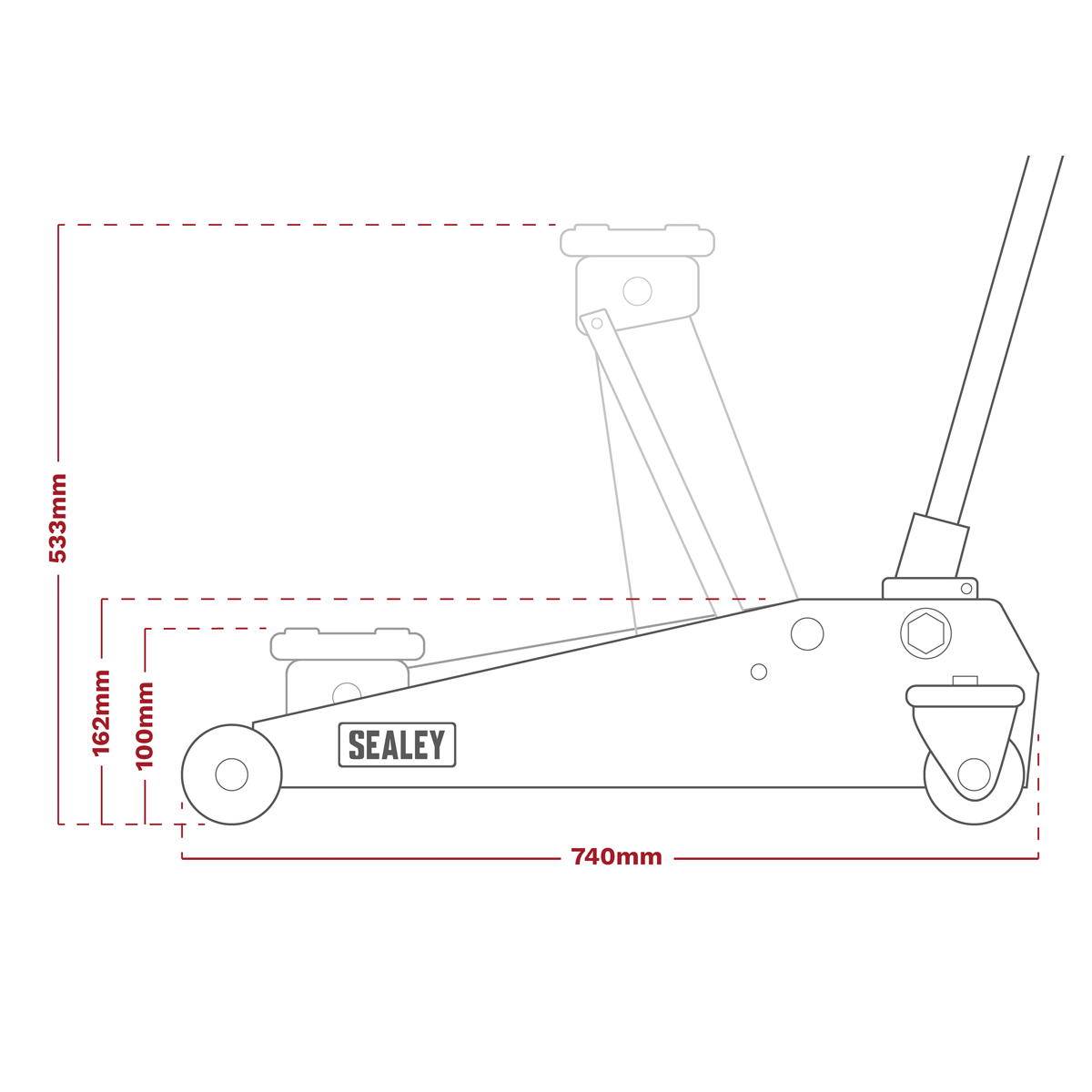 Sealey 3040AGCOMBO1 Trolley Jack 3t & Axle Stands (Pair) 3t per Stand Combo