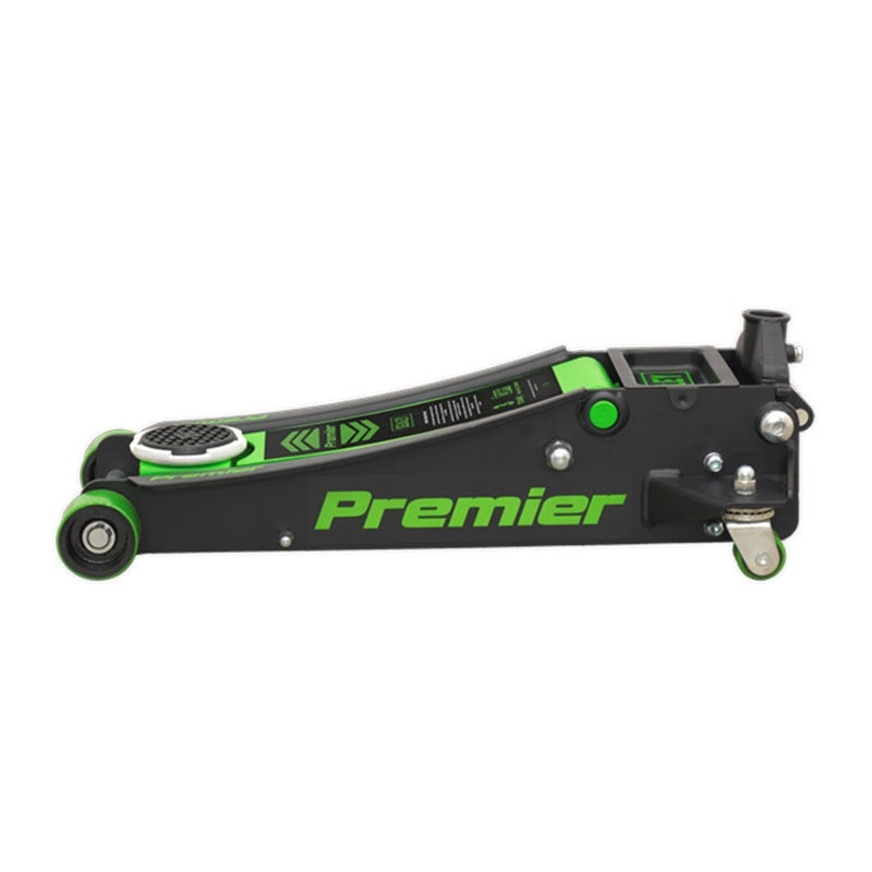 Sealey 3040AG Premier Low Profile Trolley Jack with Rocket Lift 3 Tonne - Green