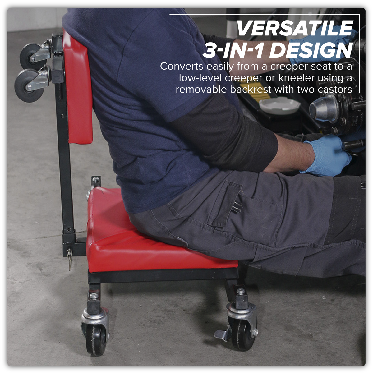 Sealey SCR85 Low Level Creeper, Seat & Kneeler