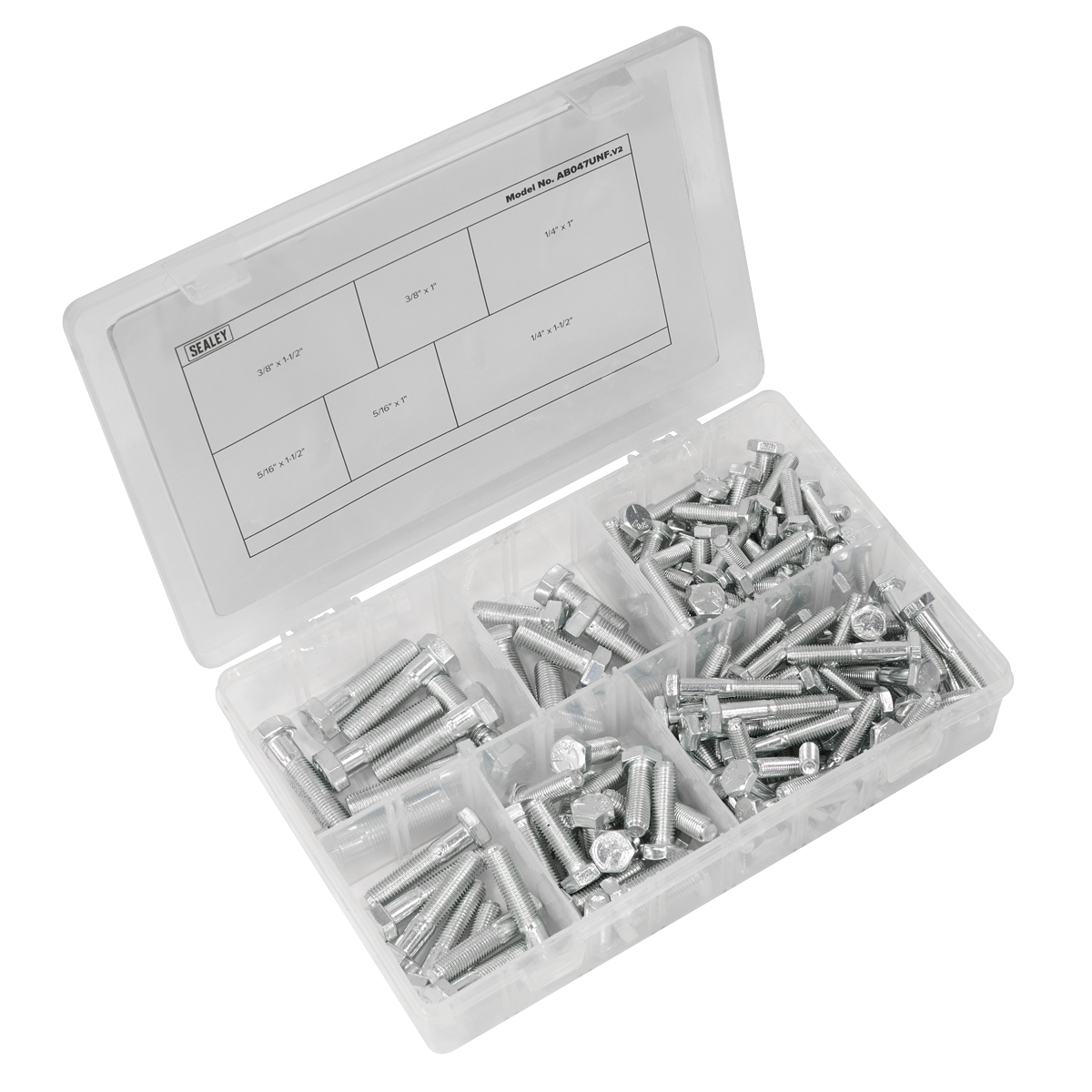 Sealey AB047UNF Setscrew Assortment 1/4"-3/8"UNF 144pc
