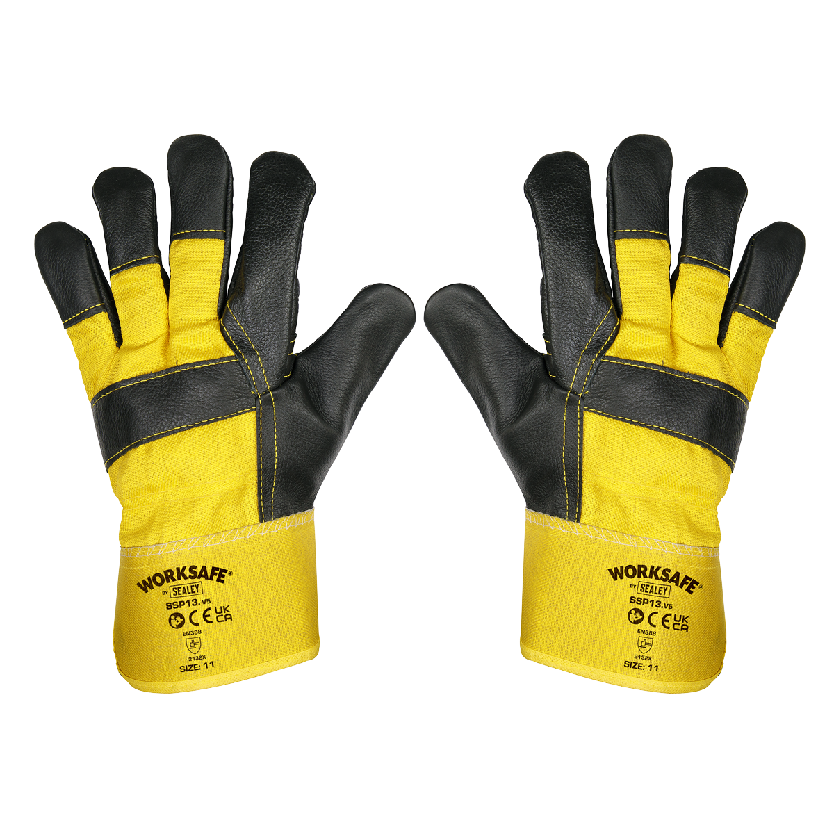 Sealey SSP13 Worksafe® Rigger's Gloves with Hide Palm - Pair