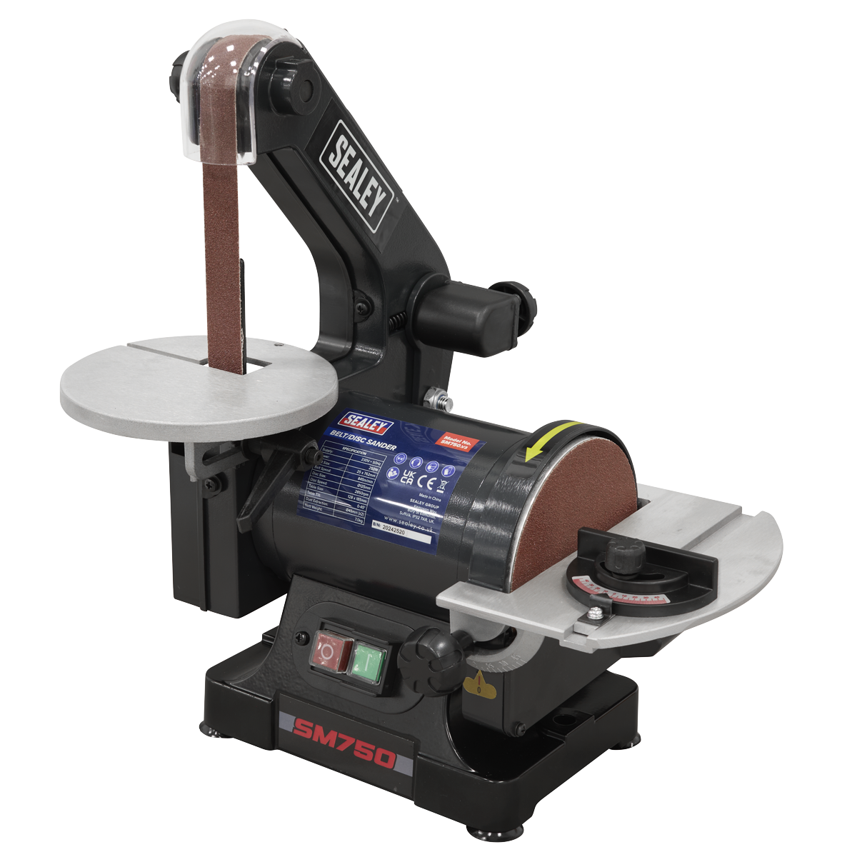 Sealey SM750 Belt/Disc Sander 25 x 762mm/125mm 250W/230V