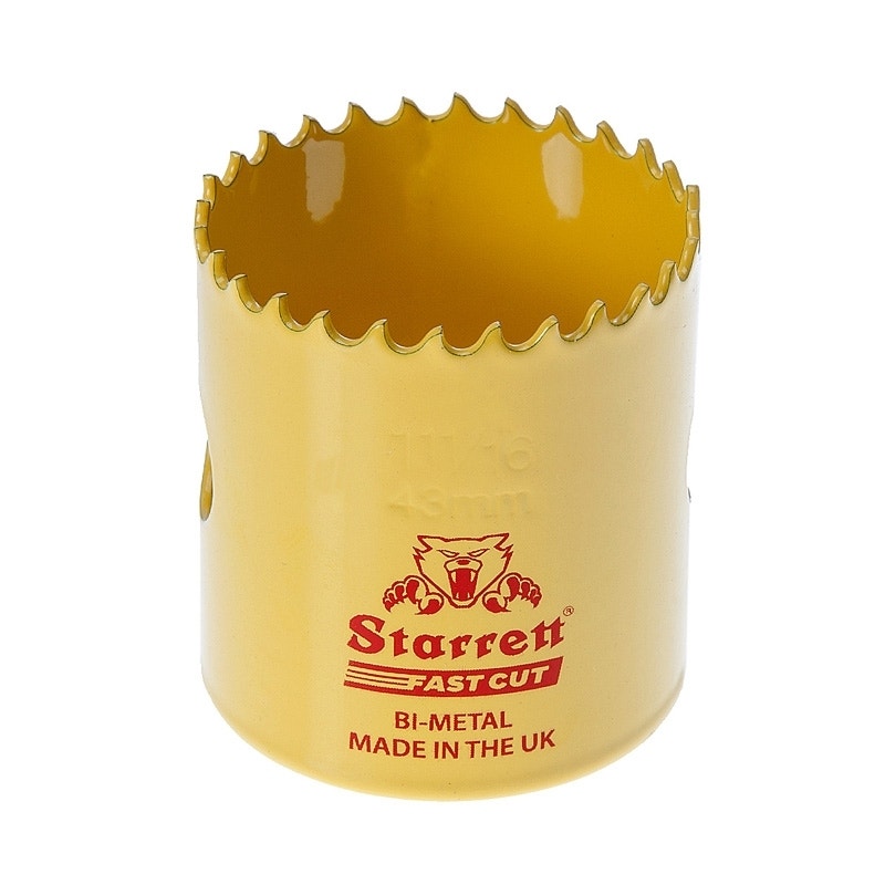 Starrett FCH1116 HSS Fast Cut Hole Saw 1-11/16" (43mm)