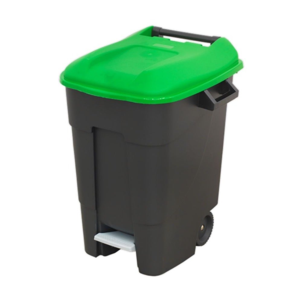 Sealey BM100PG Refuse/Wheelie Bin with Foot Pedal 100L - Green