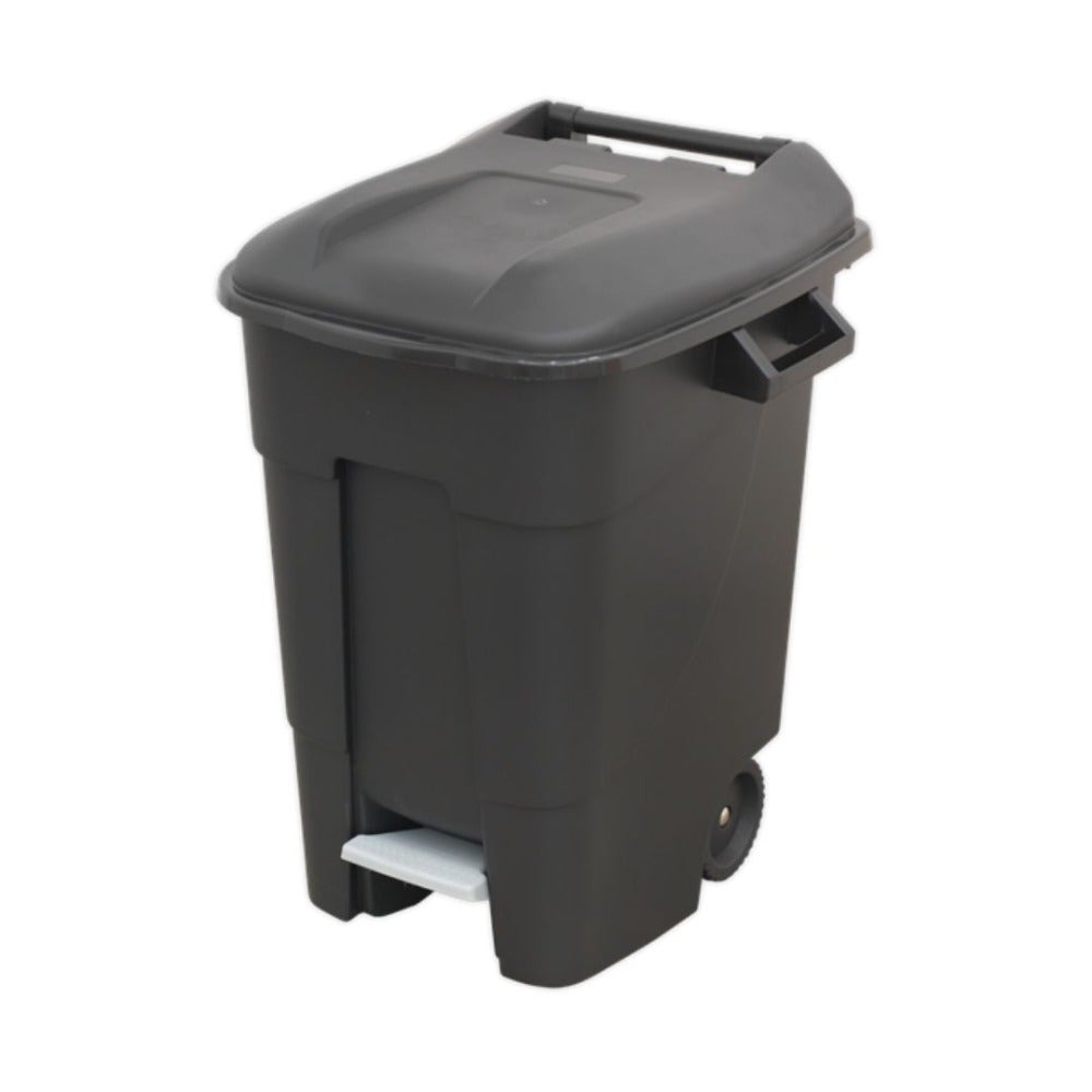Sealey BM100P Refuse/Wheelie Bin with Foot Pedal 100L - Black