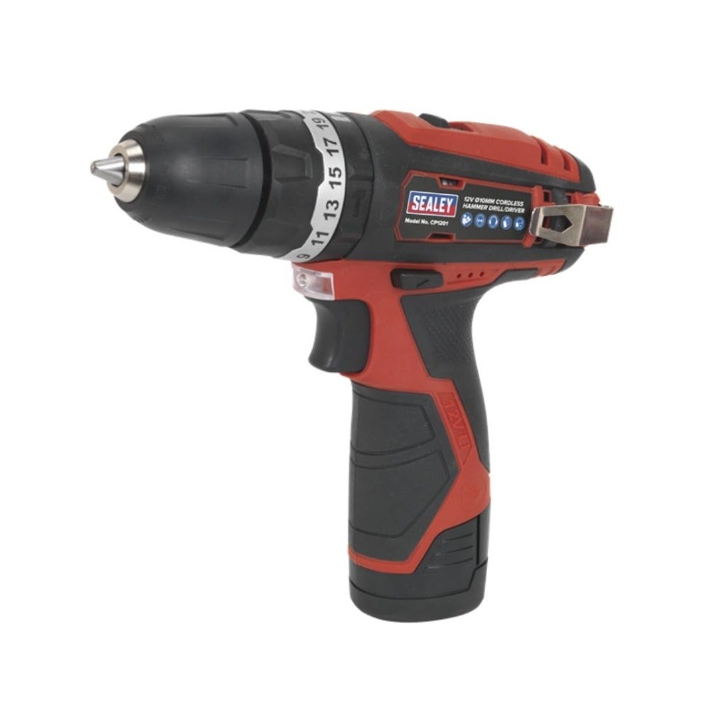 Sealey CP1201KIT Hammer Drill/Driver Kit Ø10mm 12V Lithium-ion - 2 Batteries