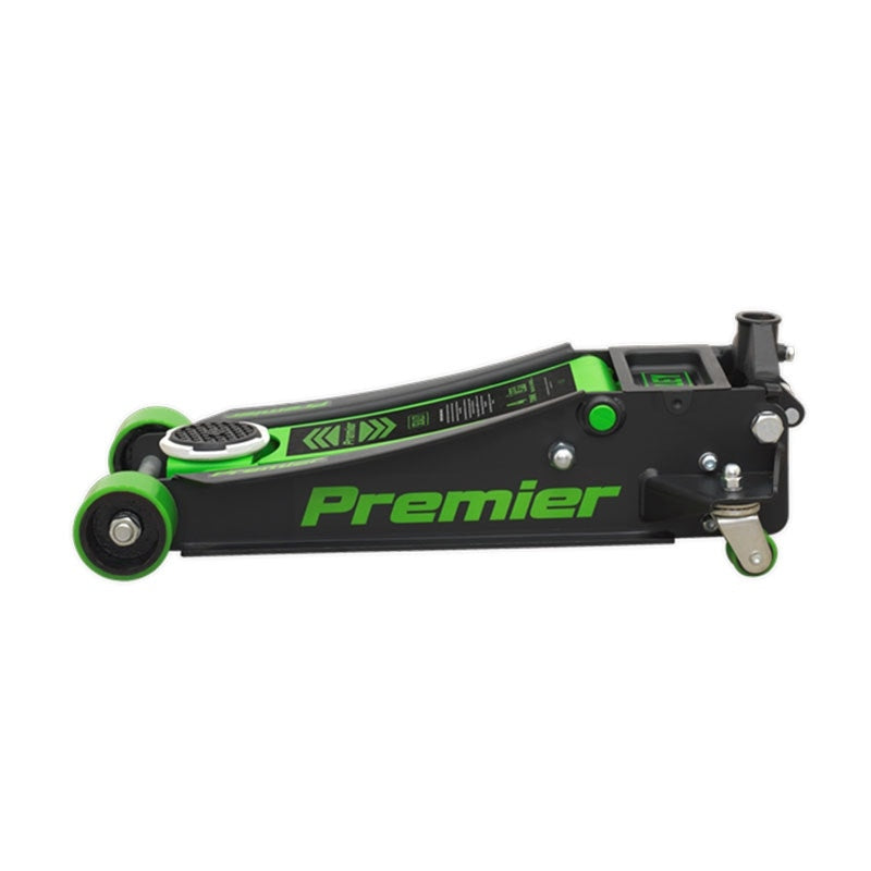 Sealey 4040AG Premier Low Profile Trolley Jack with Rocket Lift 4 Tonne - Green